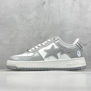 Bape Classic STA Series Low-Top Grey And White Sneakers